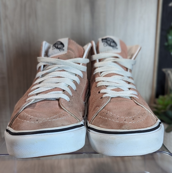 Women's Vans Old Skool Pink Suede & Canvas High Top Sneakers Size 6.5 - Picture 5 of 15